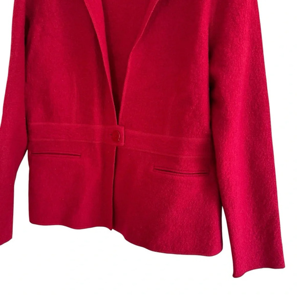 Talbots Red 100% Wool Blazer Jacket Long Sleeve Classic Preppy M - Picture 3 of 11